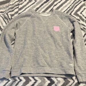 Marine Layer Gray Sweater with Pink Emblem